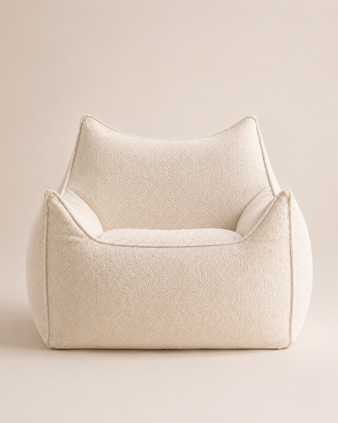 Pouf beige structuré