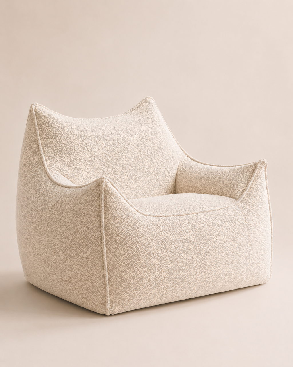 Pouf beige structuré