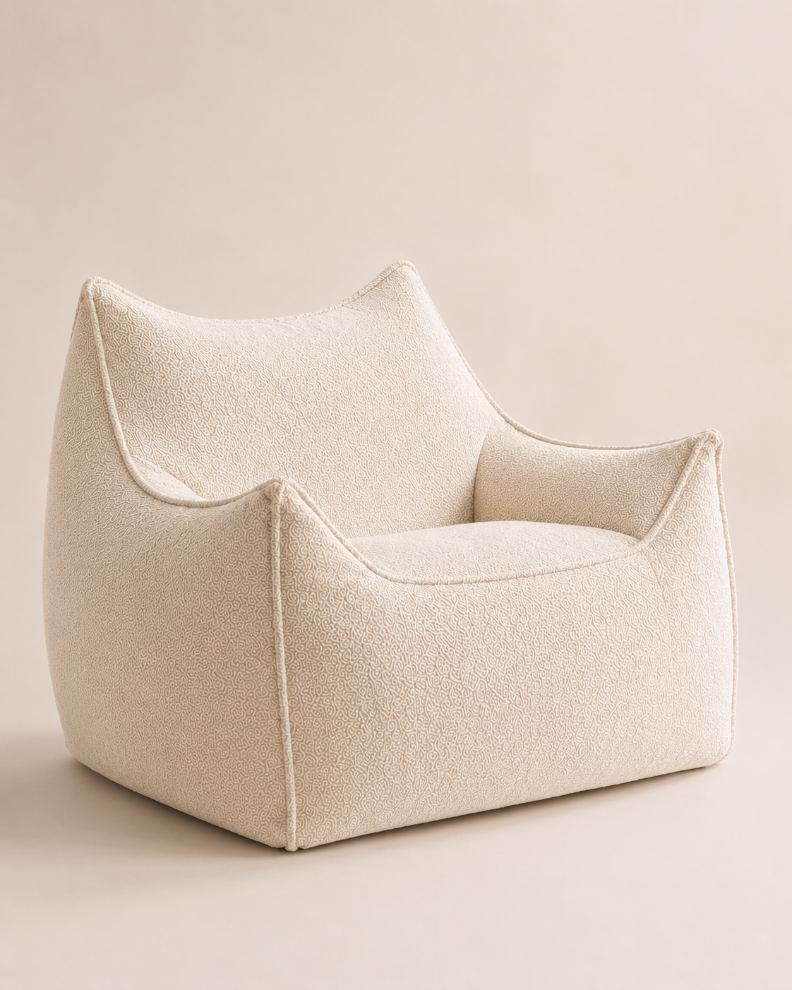 Pouf beige structuré
