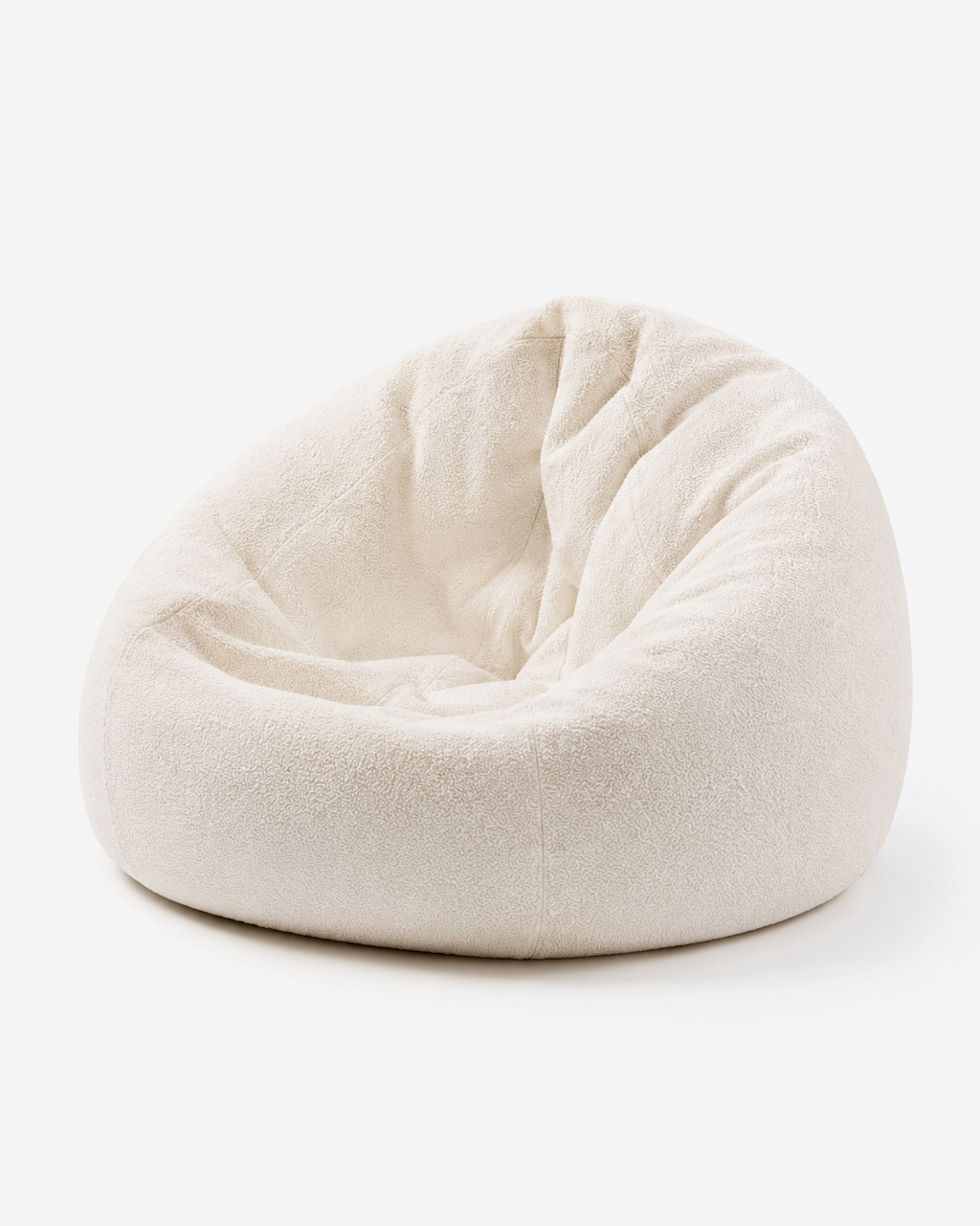 Pouf velours écru