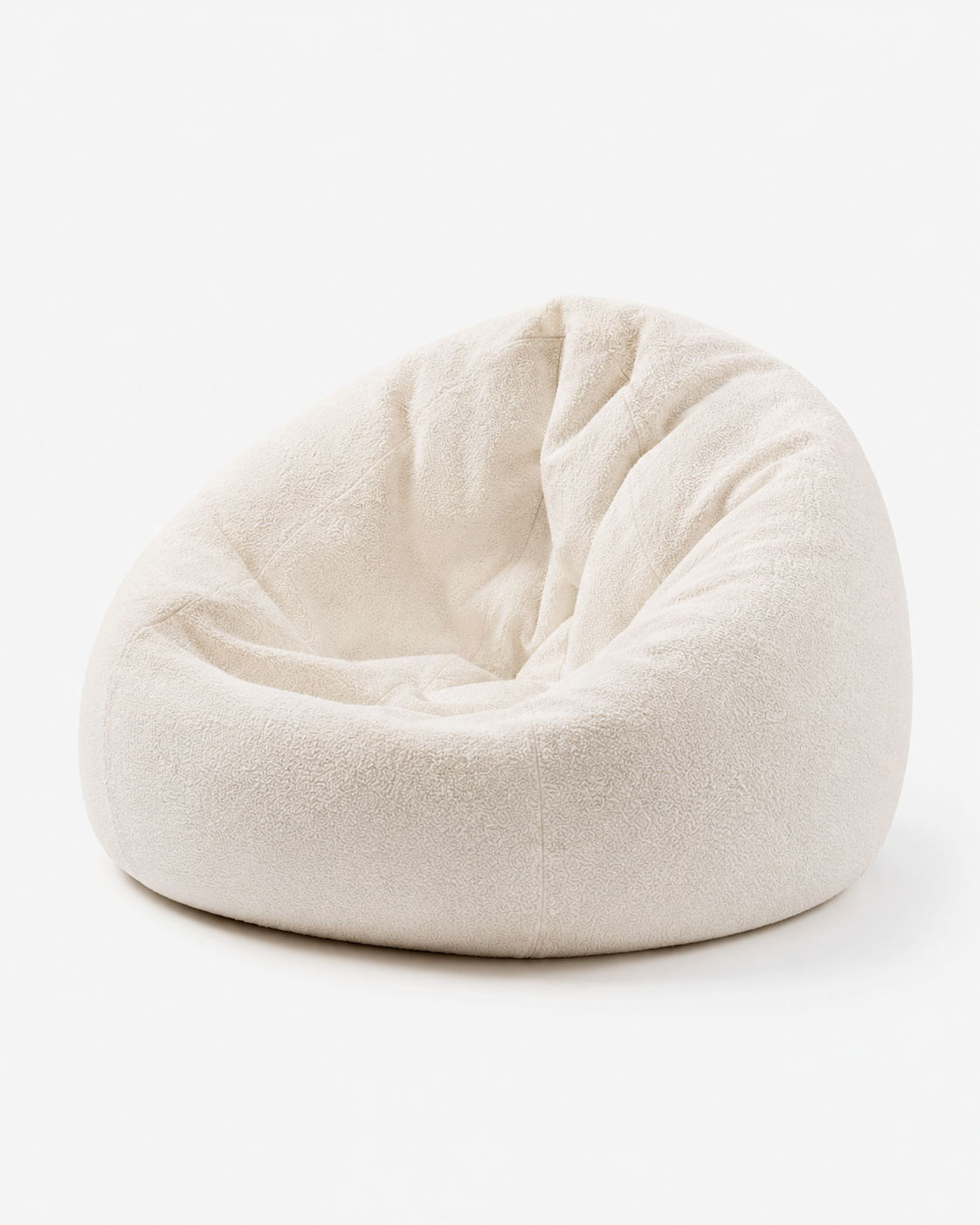 Pouf velours écru