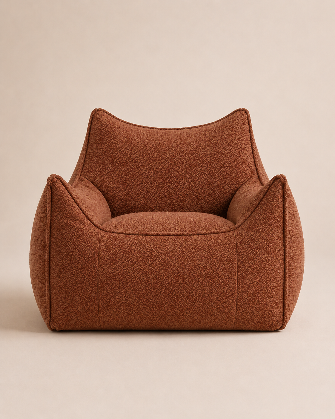 Pouf beige structuré