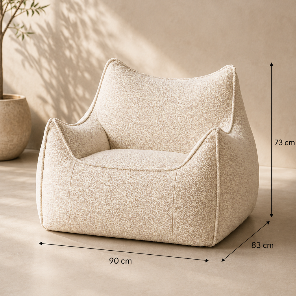 Pouf beige structuré