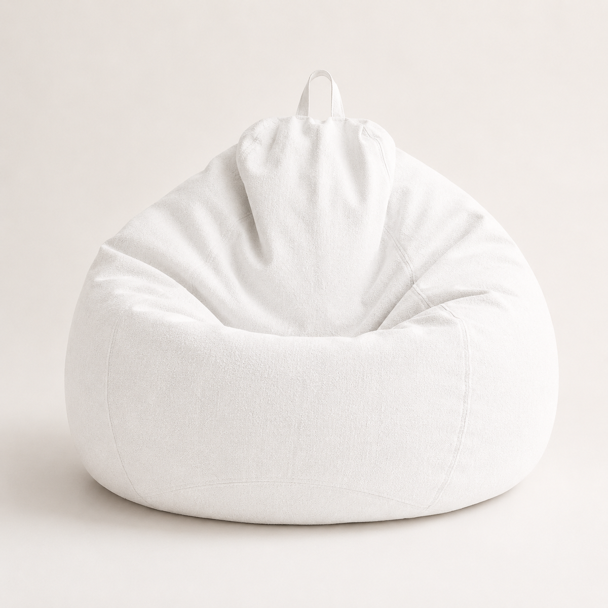 Pouf beige en lin et coton