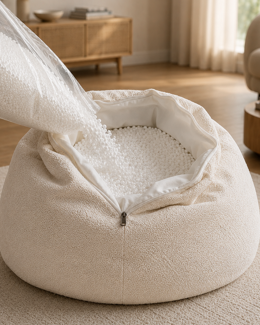 Ajustement du confort du pouf velours nuage Mowana Image