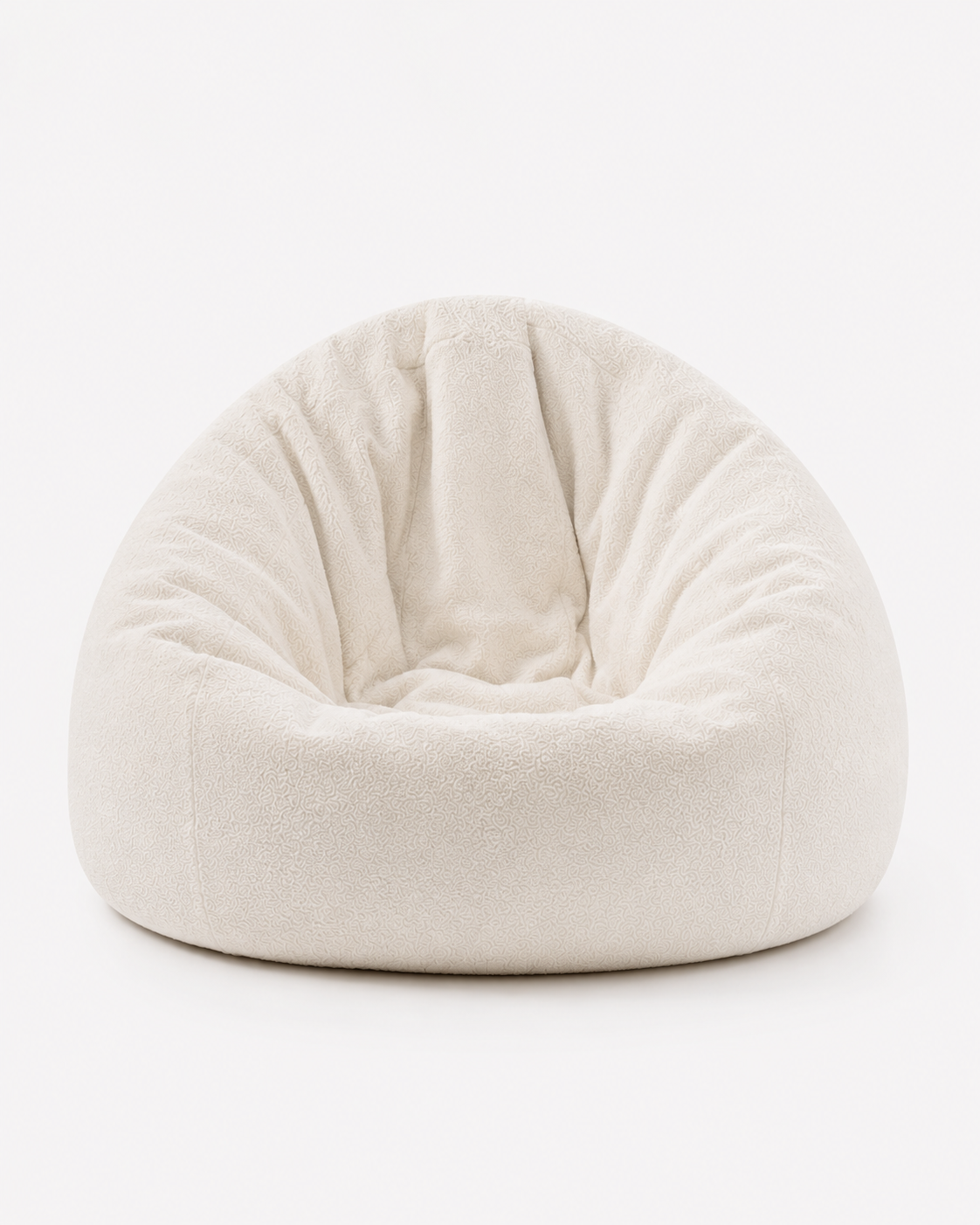 Pouf velours blanc cassé Mowana en packshot premium sur fond clair minimaliste