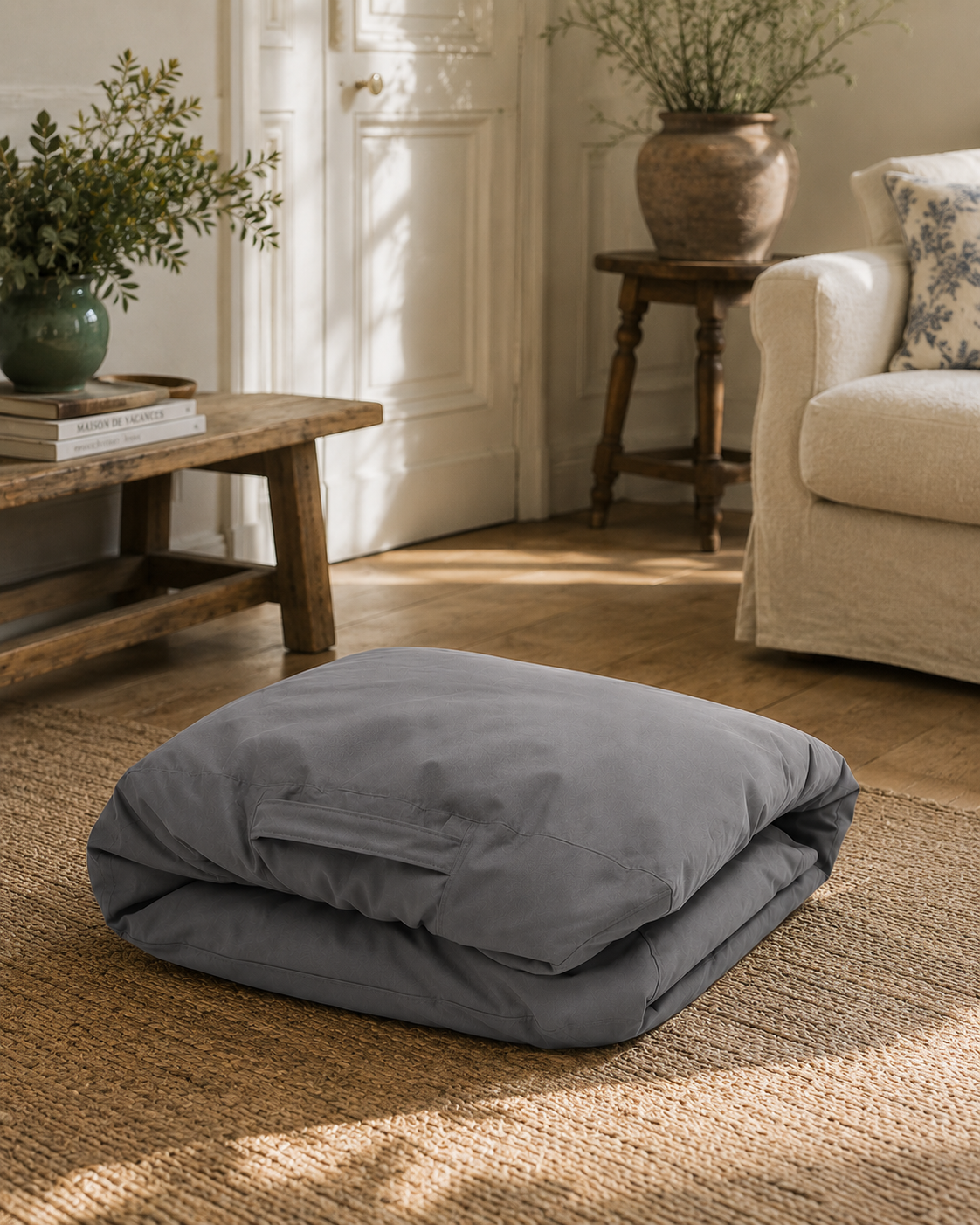 Pouf terrasse gris Mowana avec remplissage inclus Image